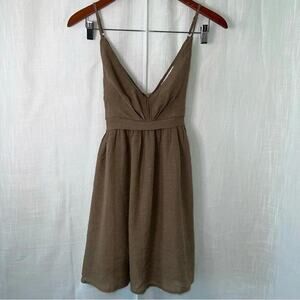 Mustard Seed Boho Indie Linen Style Back Zip Bow Dress Size Medium